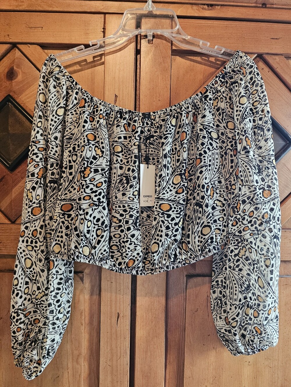 Express X Rachel Zoe NWT Print Top Cropped Sz Med